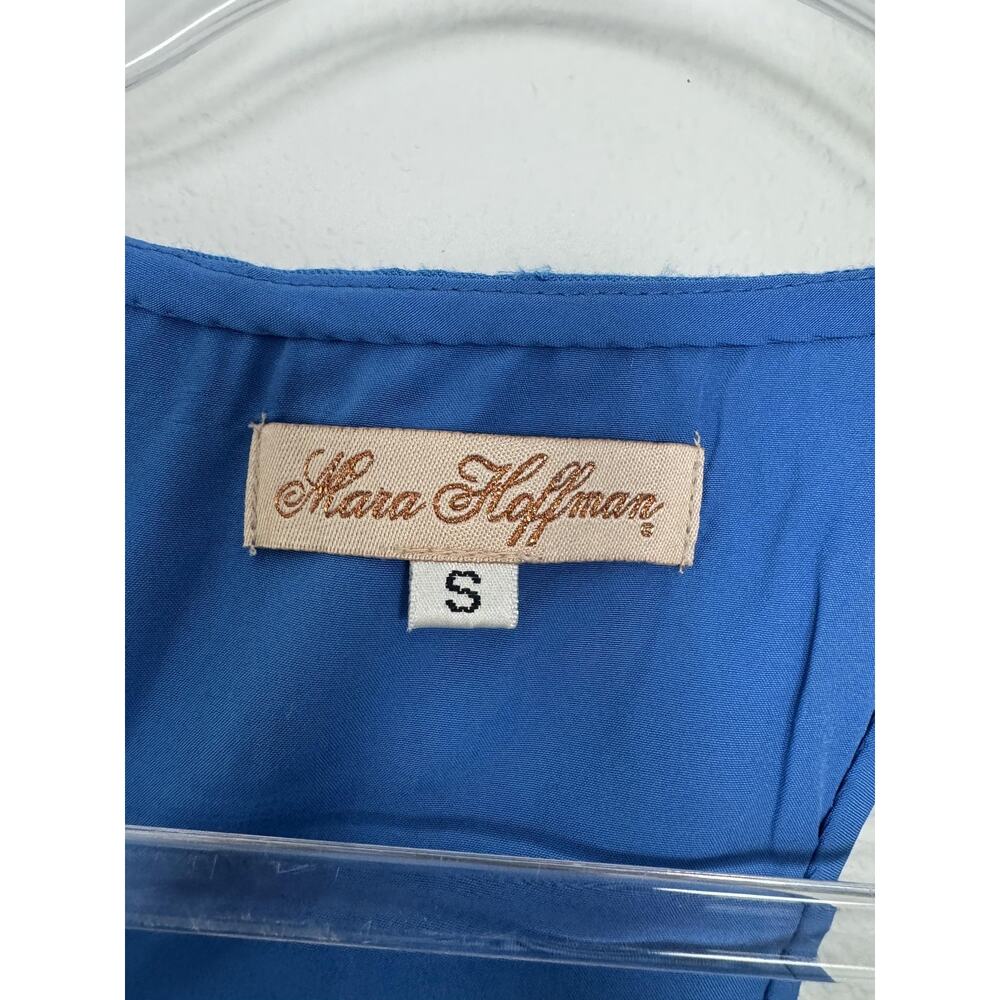Mara Hoffman Tank Top Womens Small Blue Racerback Embroidered Boho Festival - Picture 3 of 8
